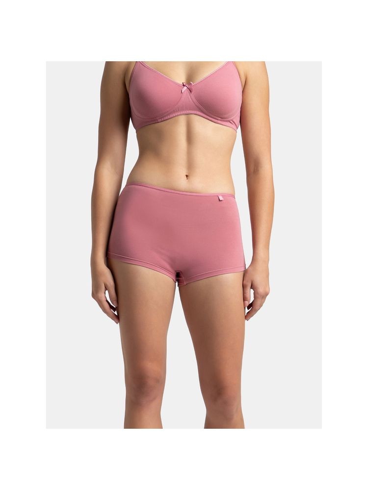 Jockey SS04 Women High Coverage Super Combed Cotton Elastane Boy Leg - Heather Rose