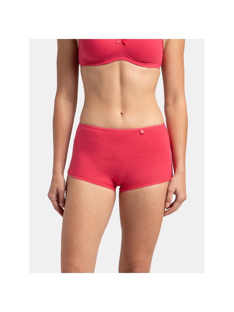 Jockey SS04 Women High Coverage Super Combed Cotton Elastane Boy Leg - Ruby