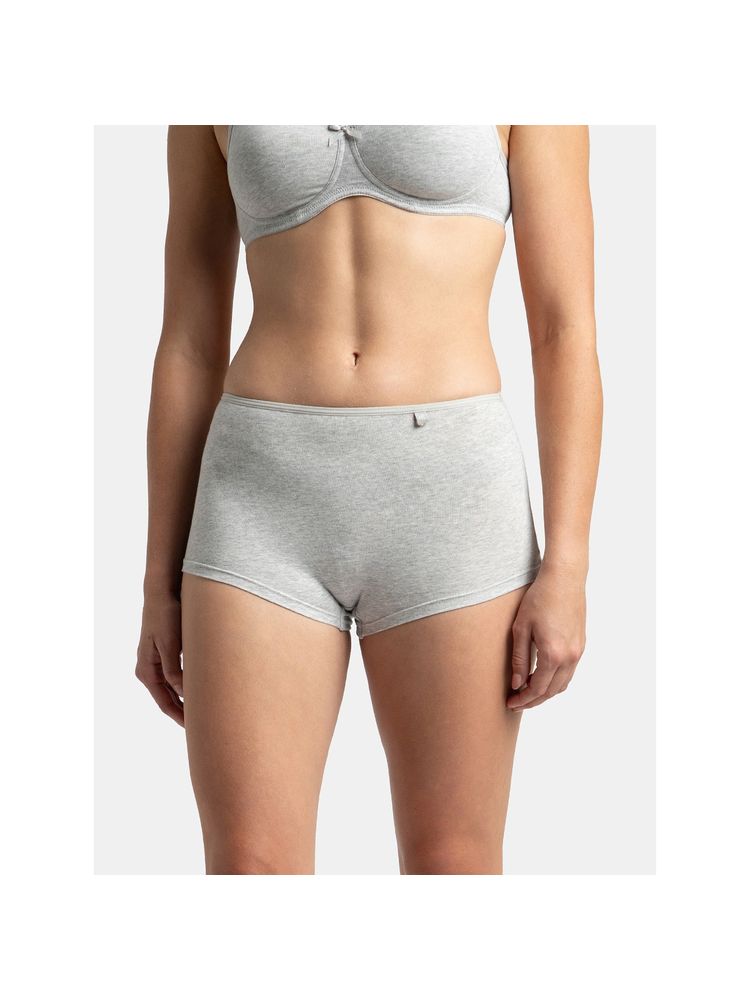 Jockey SS04 Women High Coverage Super Combed Cotton Elastane Boy Leg - Steel Grey