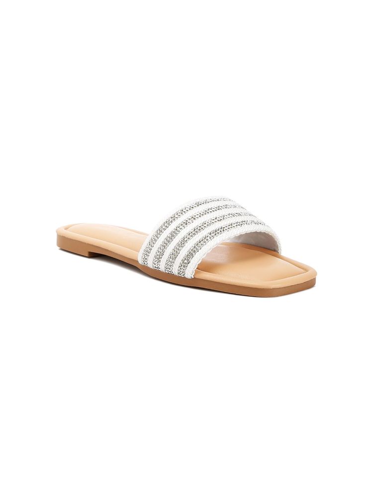 London Rag Striped Slip On White Flats-picture-15