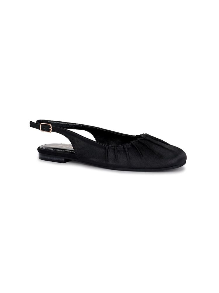 London Rag Satin Square Toe Slingbacks Black Sandals-image-19