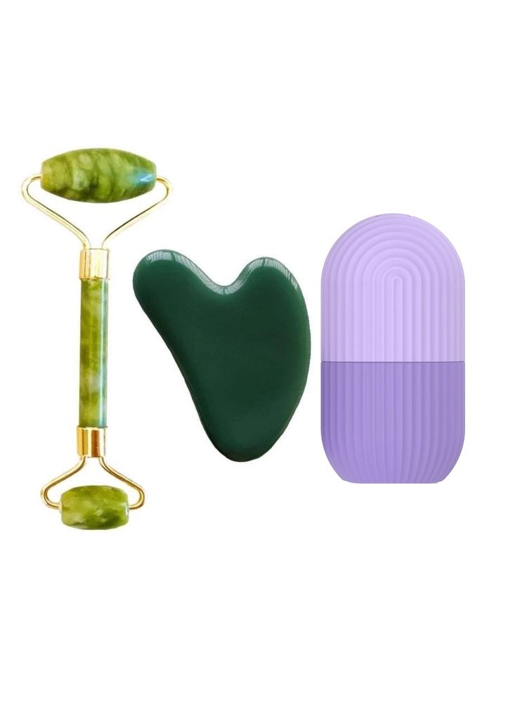 Getmecraft Jade Roller & Gua Sha Face Massager with Purple Ice Roller-image-25
