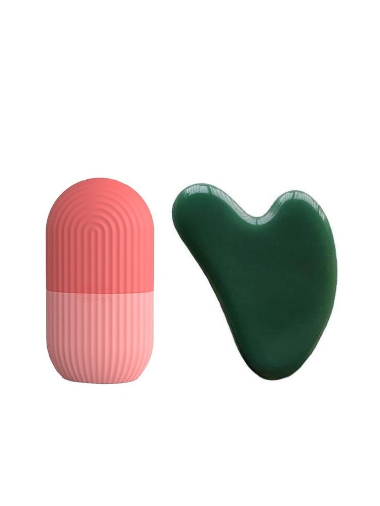 Getmecraft Pink Ice Roller & Jade Gua Sha Faical Massage Tool-image-3