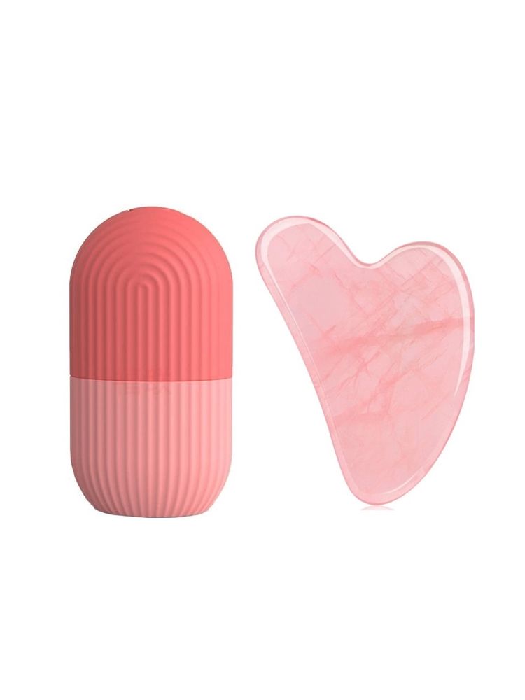 Getmecraft Pink Ice Roller & Rose Quartz Gua Sha Faical Massage Tool-image-23