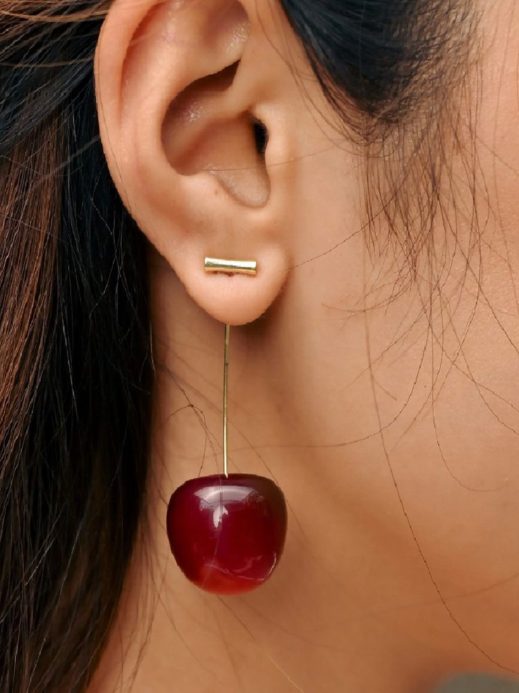 Jewelz Red Cherry Drop Earrings-picture-12