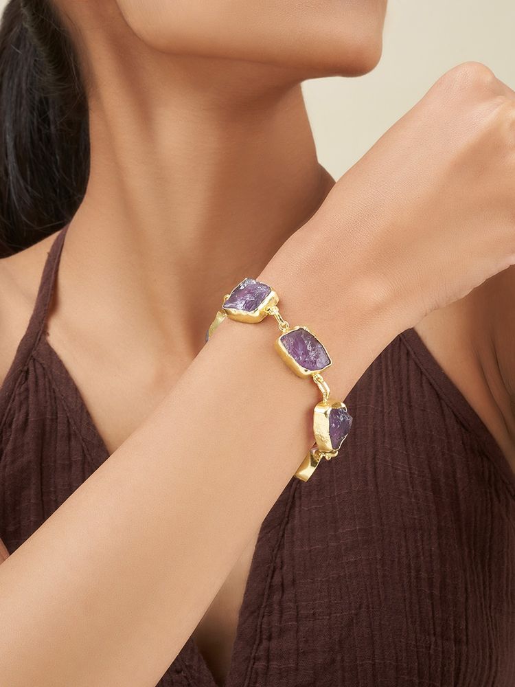 Teejh Reysha Purple Natural Stone Bracelet-image-47