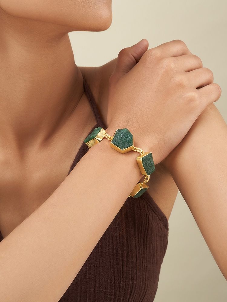 Teejh Reysha Dark Green Natural Stone Bracelet-picture-24