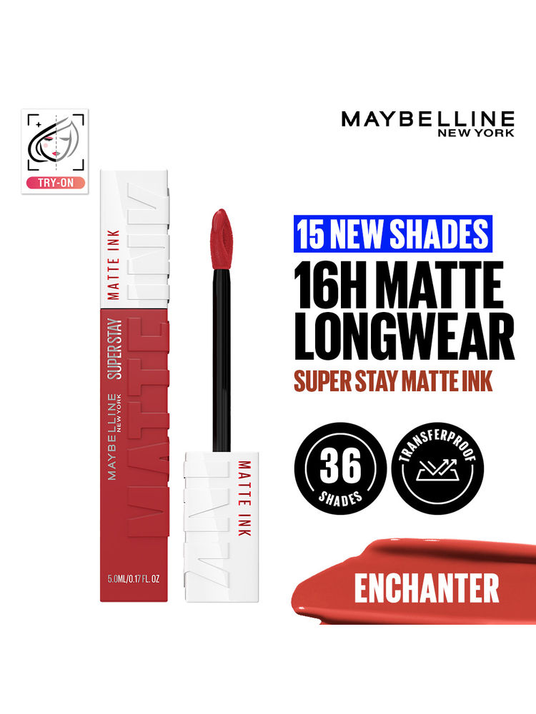 Maybelline New York Super Stay Matte Ink Liquid Lipstick - 380 Enchanter, Transfer & Fade Proof-image-45