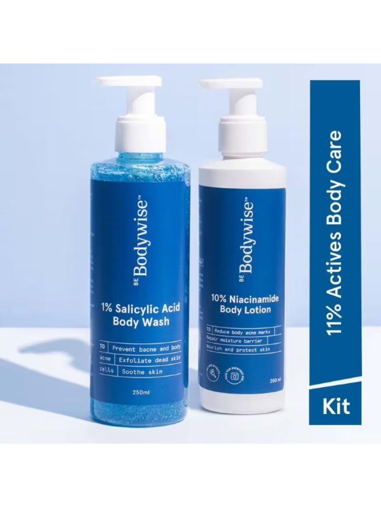 Be Bodywise 1% Salicylic Acid Body Wash + 10% Niacinamide Body Lotion - Helps Improve Skin Texture
