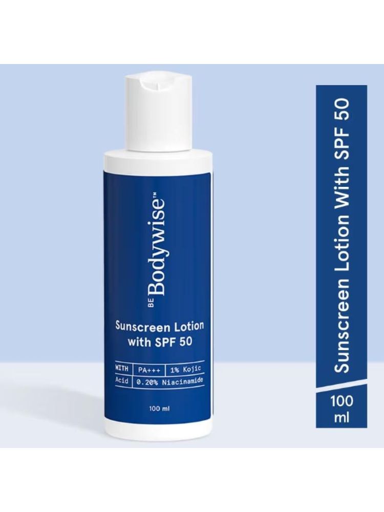Be Bodywise SPF 50 PA+++ Sunscreen Lotion for Advanced UV Protection with 1% Kojic Acid-image-24