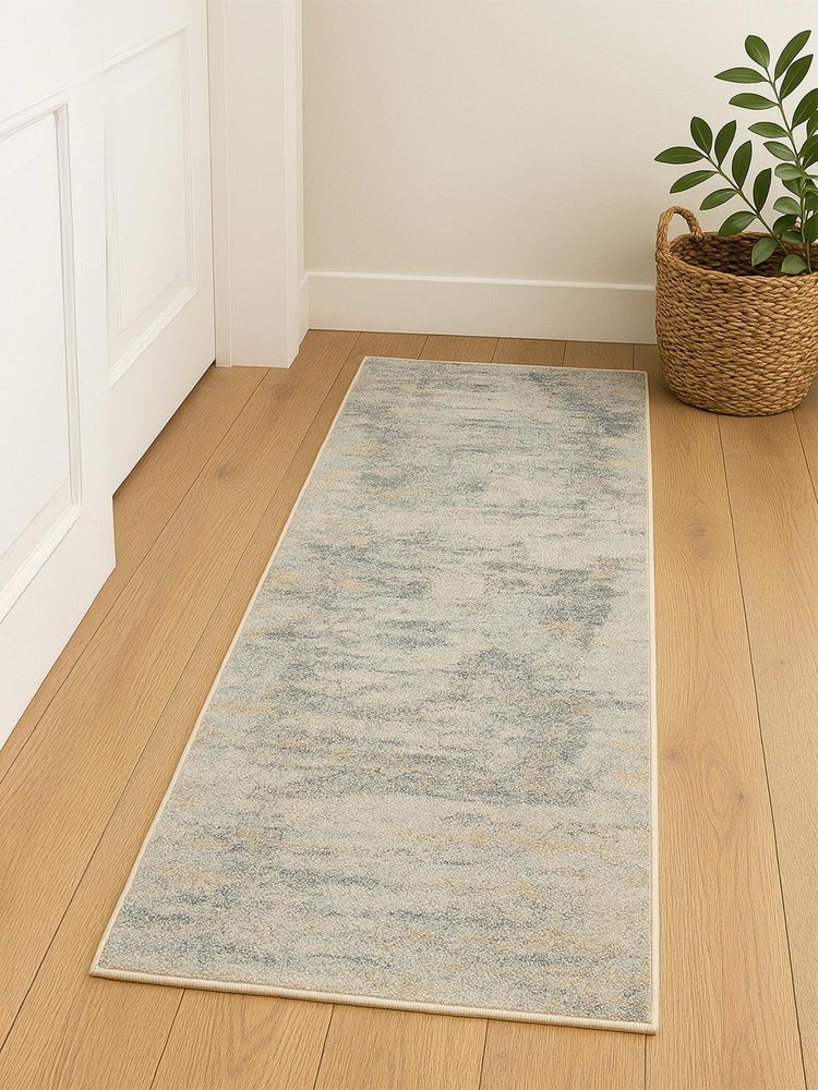 OBSESSIONS Polyester Machine Made Rectangular Floor Runner, Light Grey (2.5x5 Feet)-picture-15