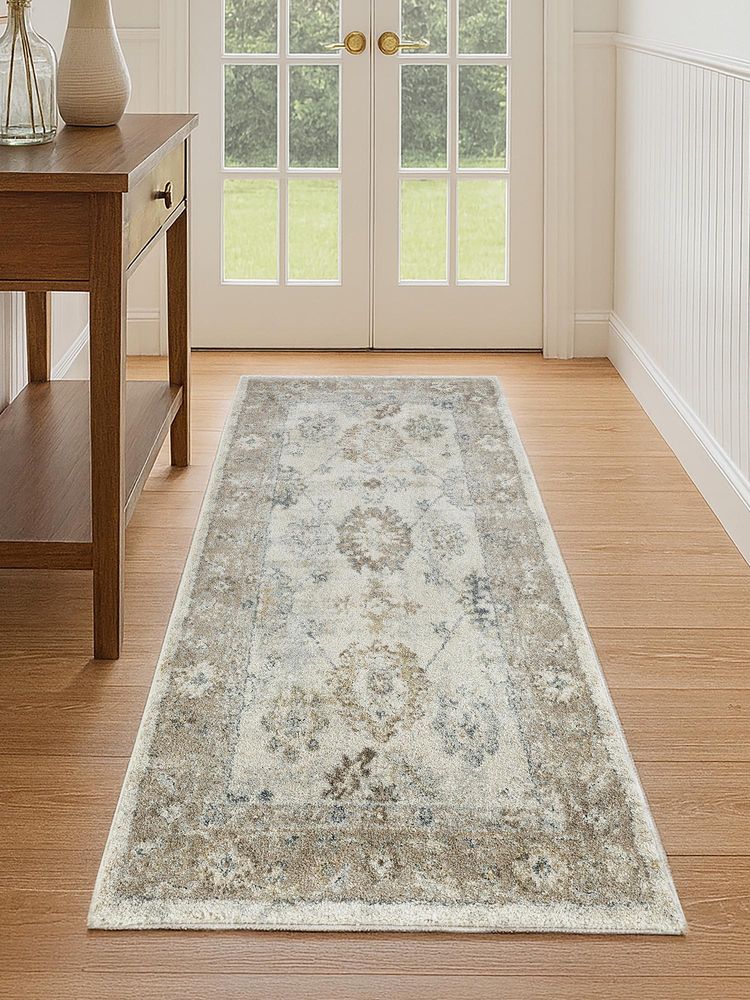 OBSESSIONS Polyester Machine Made Rectangular Floor Runner, Cream (2.5x5 Feet)-picture-17