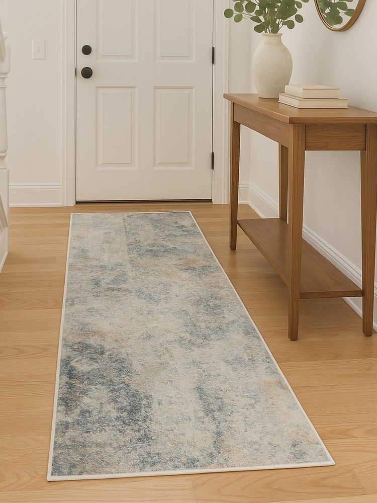 OBSESSIONS Polyester Machine Made Rectangular Floor Runner, Light Grey (2.5x5 Feet)-picture-10