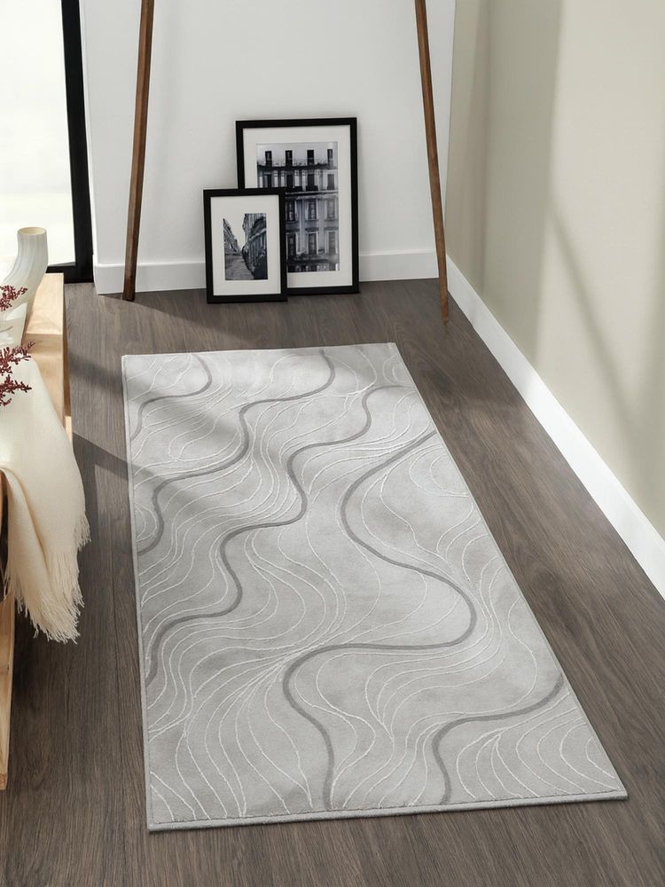 OBSESSIONS Classical Polyester Runner, 2.5x5 Feet Grey-image-37