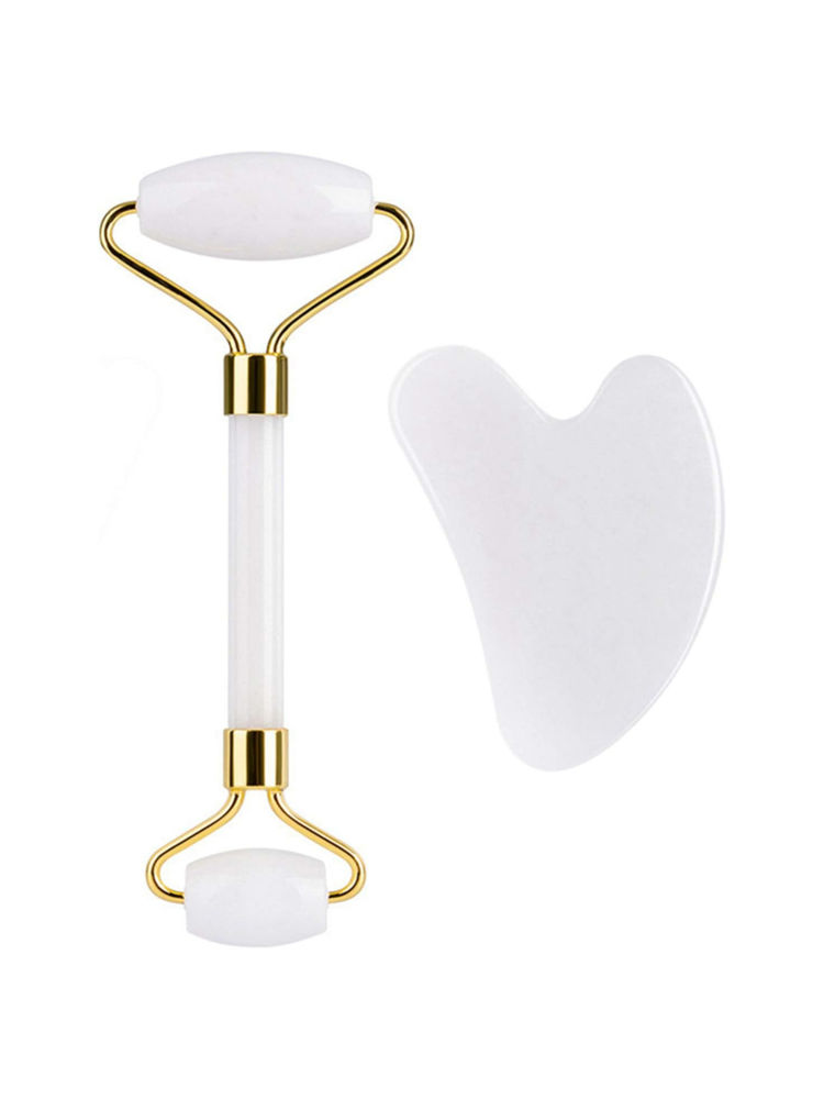 Signaxo Pearl Jade Roller & Gua Sha Face & Neck Massager Tool Kit For Skin Glow & Brightening-image-5