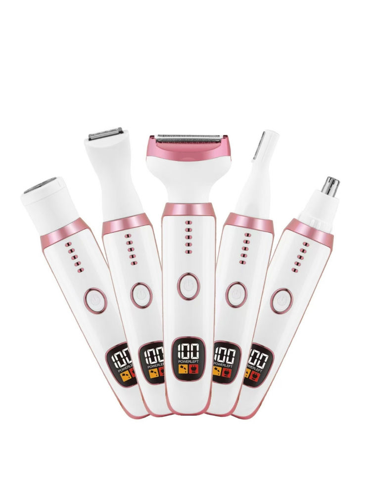 Signaxo Sharp 5-in-1 Rechargeable Shaver Trimmer For Eyebrow Body Bikini Facial Hair Removal women-image-3