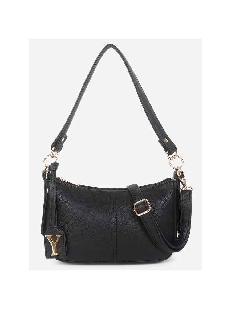 Yelloe Baguette Bag with Long Sling Black-picture-16