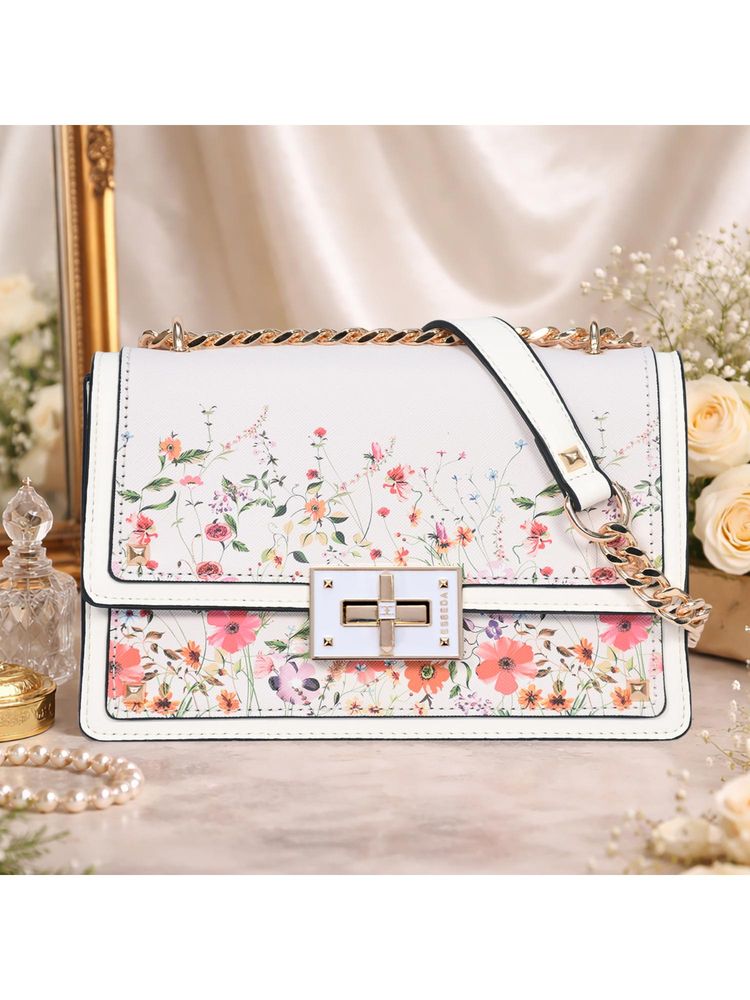 ESBEDA White Color Prestige Flora Sling Bag (Medium)-picture-17