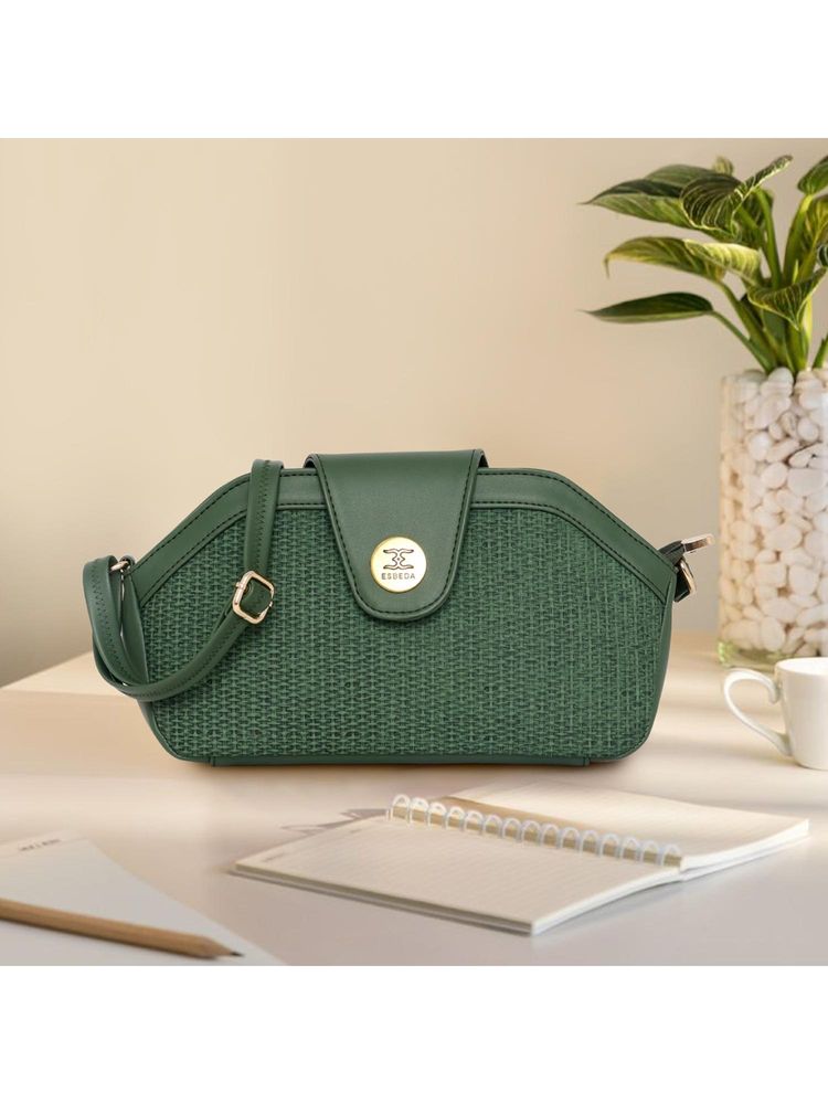 ESBEDA Green Color Nexa Classic Crossbody Bag (Medium)-picture-14