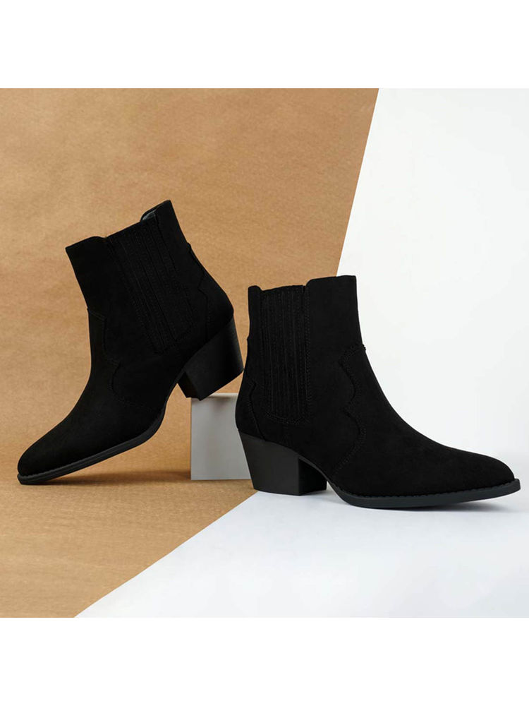 London Rag Ankle Length Low Heel Cowboy Boots-image-42