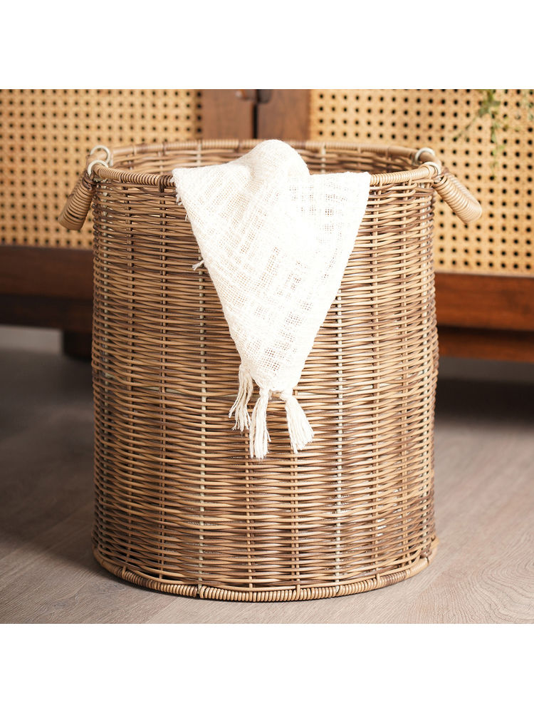 Pure Home + Living Round Heather Wicker Bin-image-1