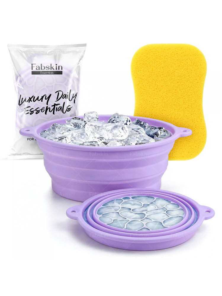 Fabskin Ice Face Bowl For Facial Icing & Cold Water Therapy - Purple With Cleaning Sponge-picture-10