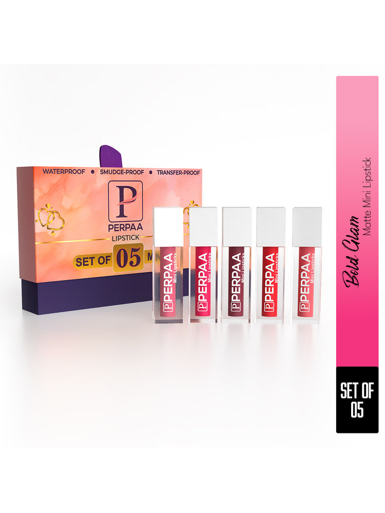 PERPAA Beauty Mini Liquid Lipsticks Bold Glam Collection - Set of 5-image-18