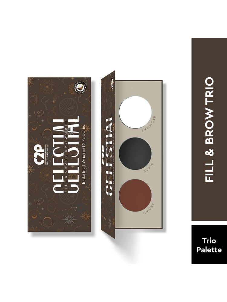 C2P Pro Eyebrow Enhancer Eyeshadow Palette With Wax Cream Celestial 3 in 1 Fill Set Shape-picture-39
