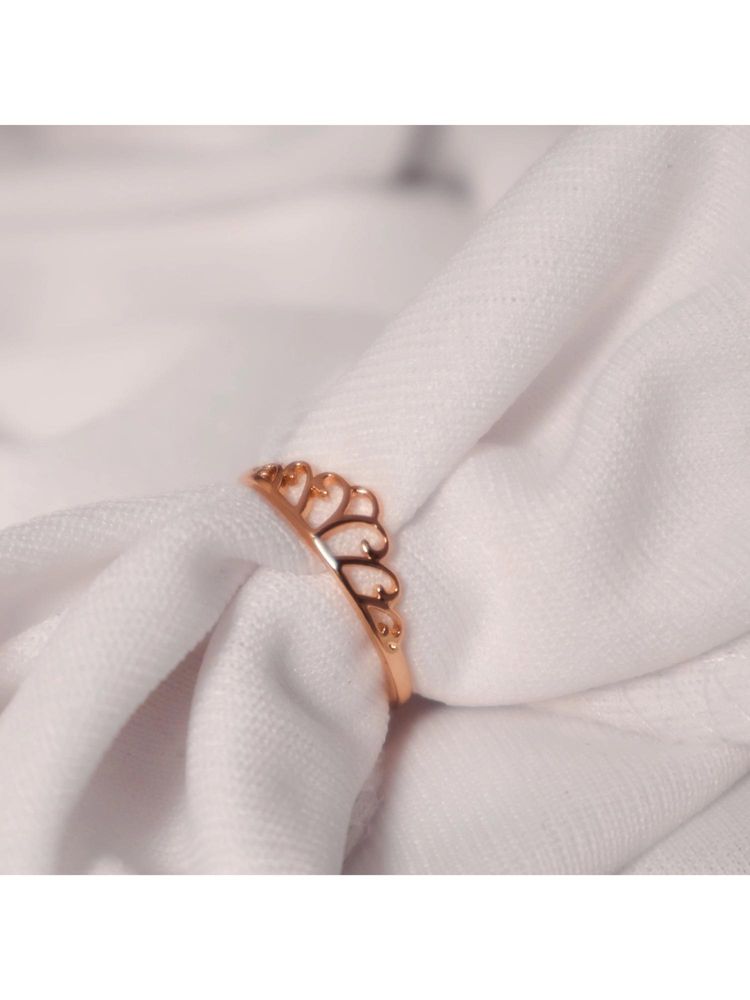 Salty Hearty Crown Rose Gold Ring-image-43