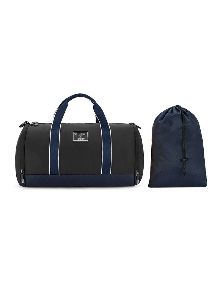 Tommy Hilfiger Garret Unisex Polyester Gym Bag Duffel - Black Navy (M)