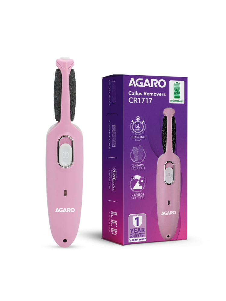 Agaro Callus Remover Cr1717 With 2 Heads Electric Foot Care Tool For Smooth Feet