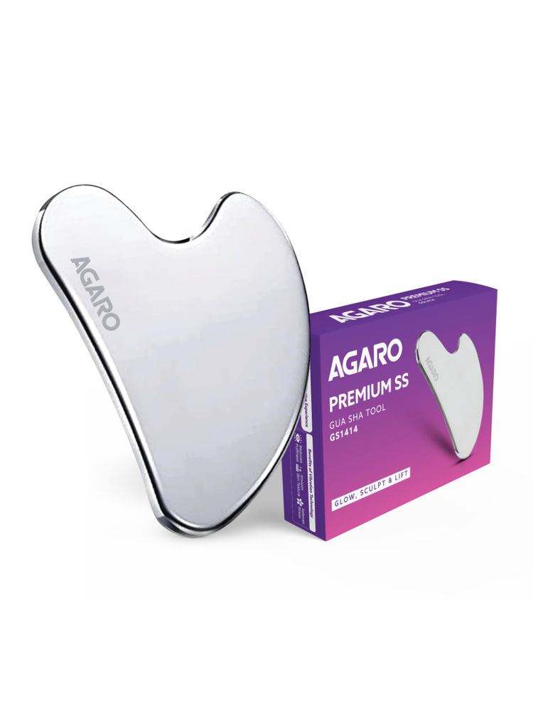 Agaro Premium SS Gua Sha Tool GS1414 Stainless Steel Facial Sculpting And Lifting Tool