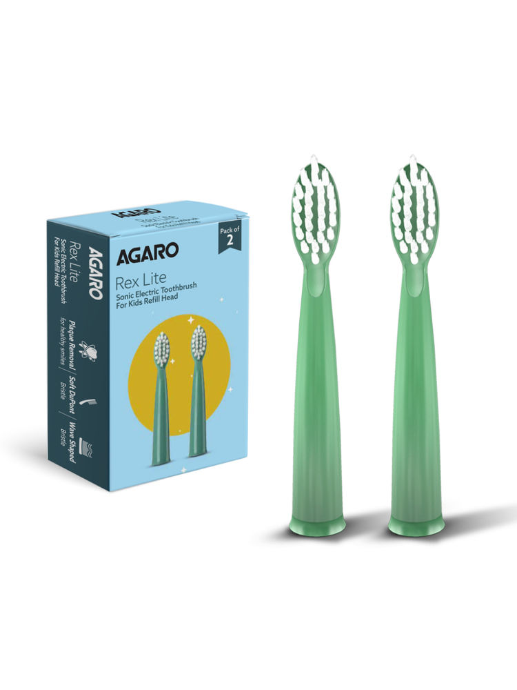 Agaro Rex Lite Kids Brush Head Refill - White-image-2