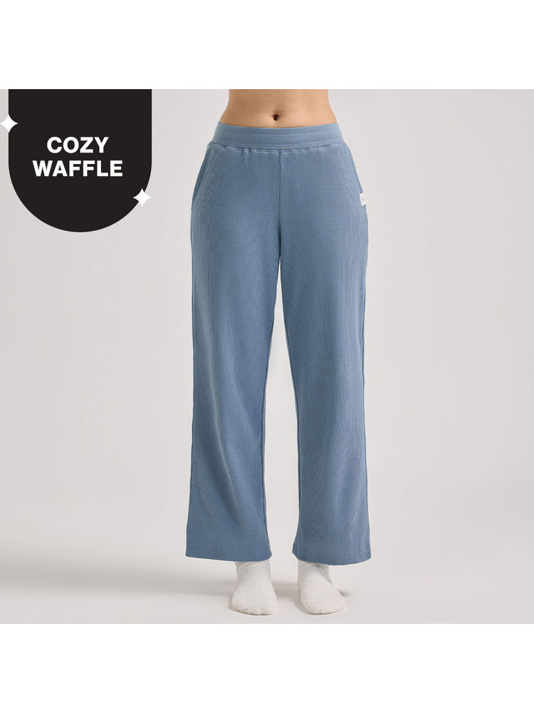 Nykd By Nykaa Women’S Waffle Ease Lounge Pyjamas-Relaxed Fit Nightwear Nys501-Blue-picture-14