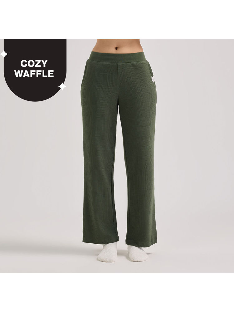 Nykd By Nykaa Women’S Waffle Ease Lounge Pyjamas-Relaxed Fit Nightwear Nys501-Olive-picture-14