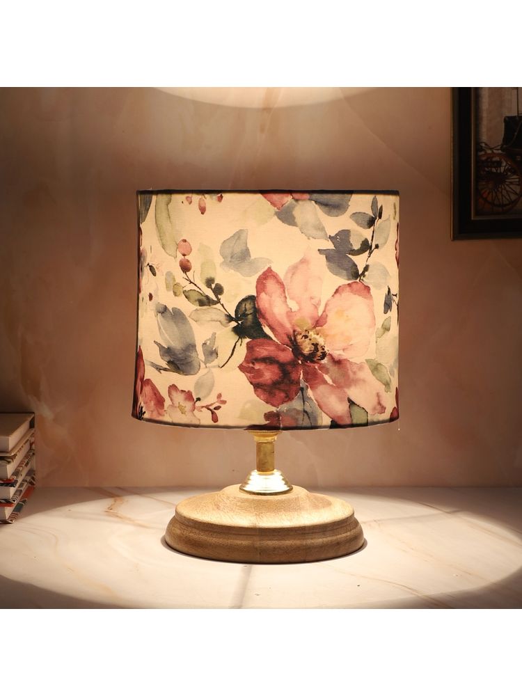 Tu Casa White Mangowood Circular Table Lamp For Home Decoration-picture-39