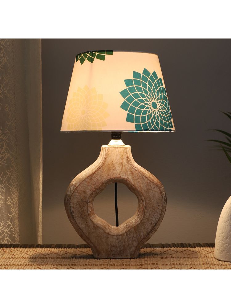 Tu Casa White Graceful Bloom Mangowood Table Lamp For Home Decoration-picture-25