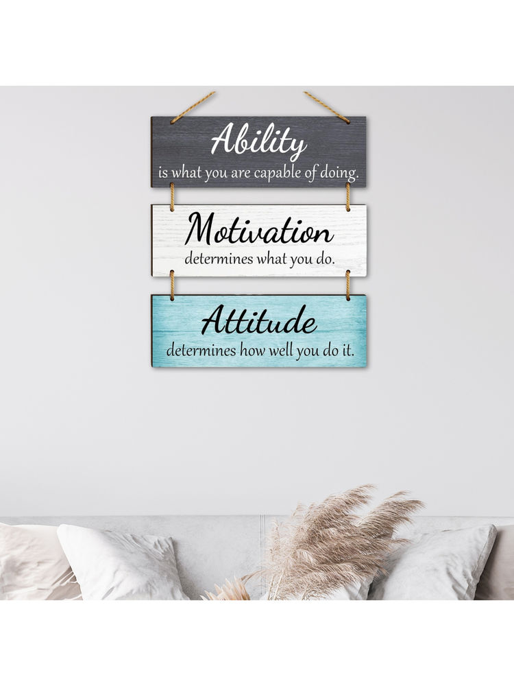 eCraftIndia Ability Motivation Attitude Wooden Wall Hanging for Home Office-picture-33