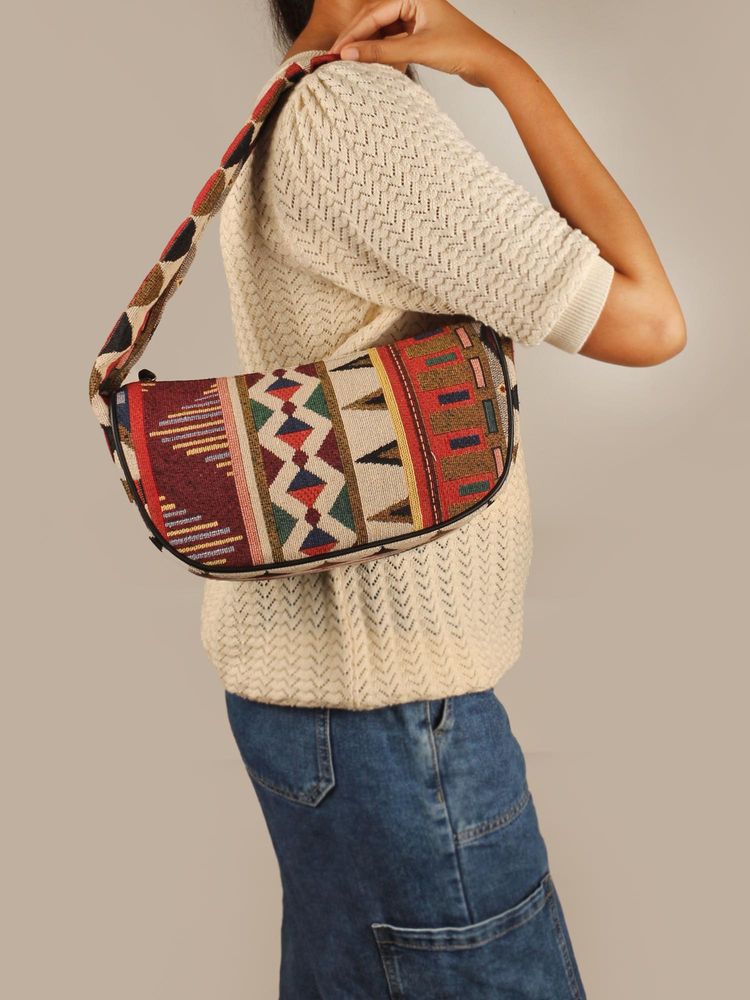 The House Of Ganges Multi-Color Cushy Handloom Shoulder Bag (M)-picture-20