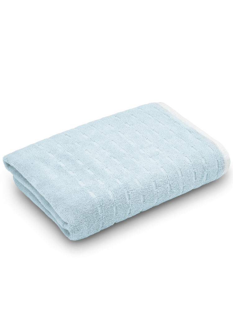 SPACES Blue Airsoft Cotton 450 Gsm Dobby Weave Premium Bath Towel-image-22