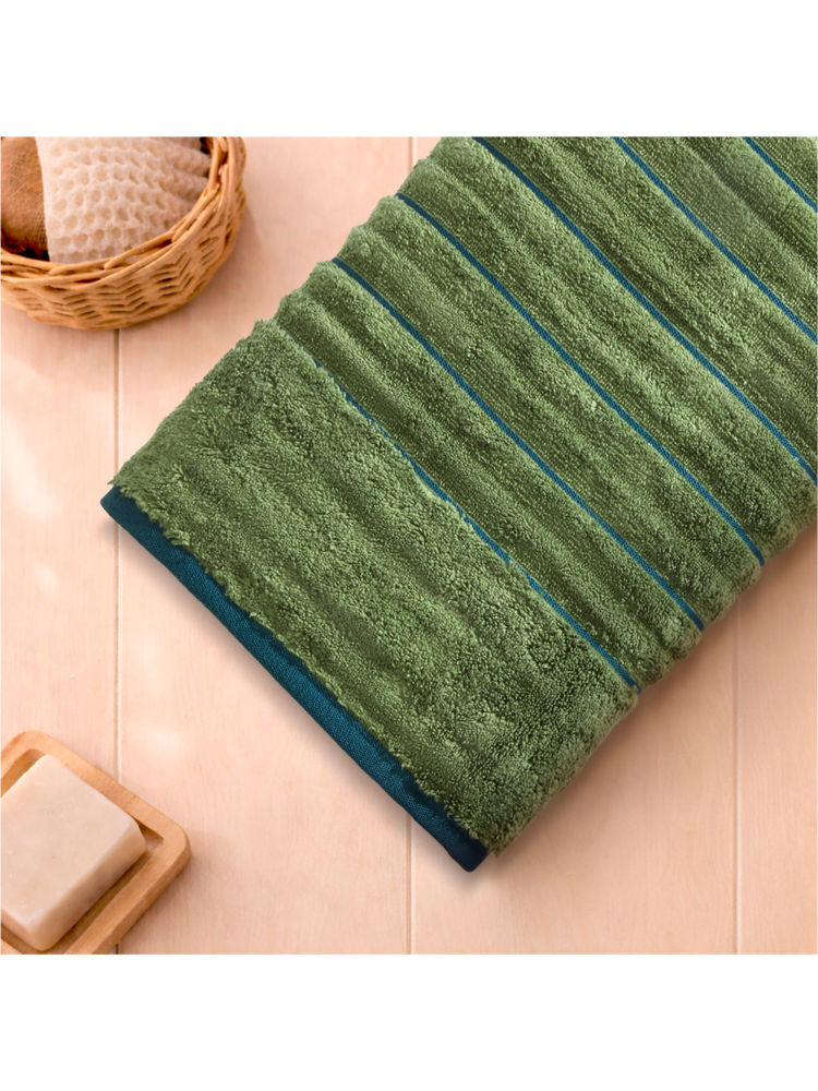 SPACES Green Exotica Cotton 575 Gsm Dobby Weave Premium Bath Towel-image-33