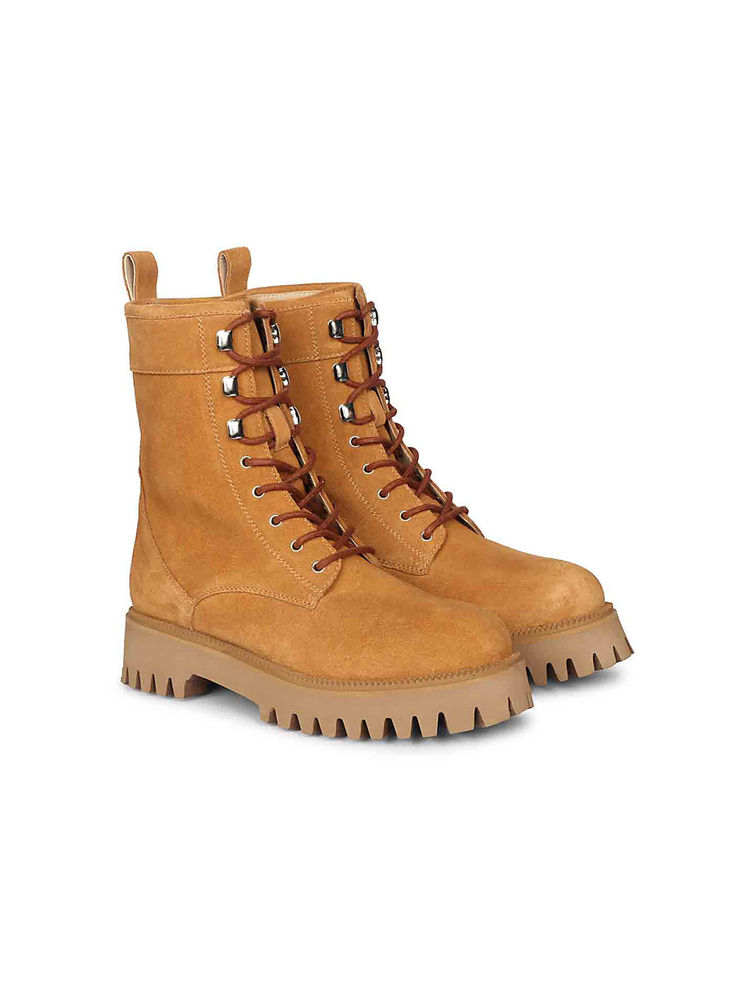 Saint G Anastasia Tan Leather Lace Up High Ankle Casual Boots-picture-28