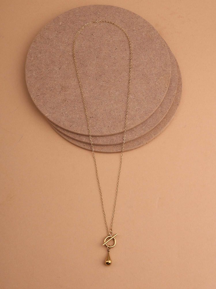 Palmonas Gold Toggle Chain Necklace With Teardrop Charm Women - Waterproof And Anti-Tarnish-picture-20