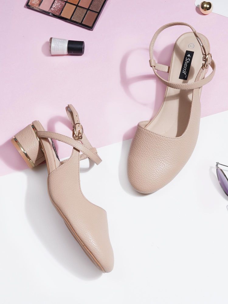 Sherrif Shoes Women Beige Block Heels-image-38
