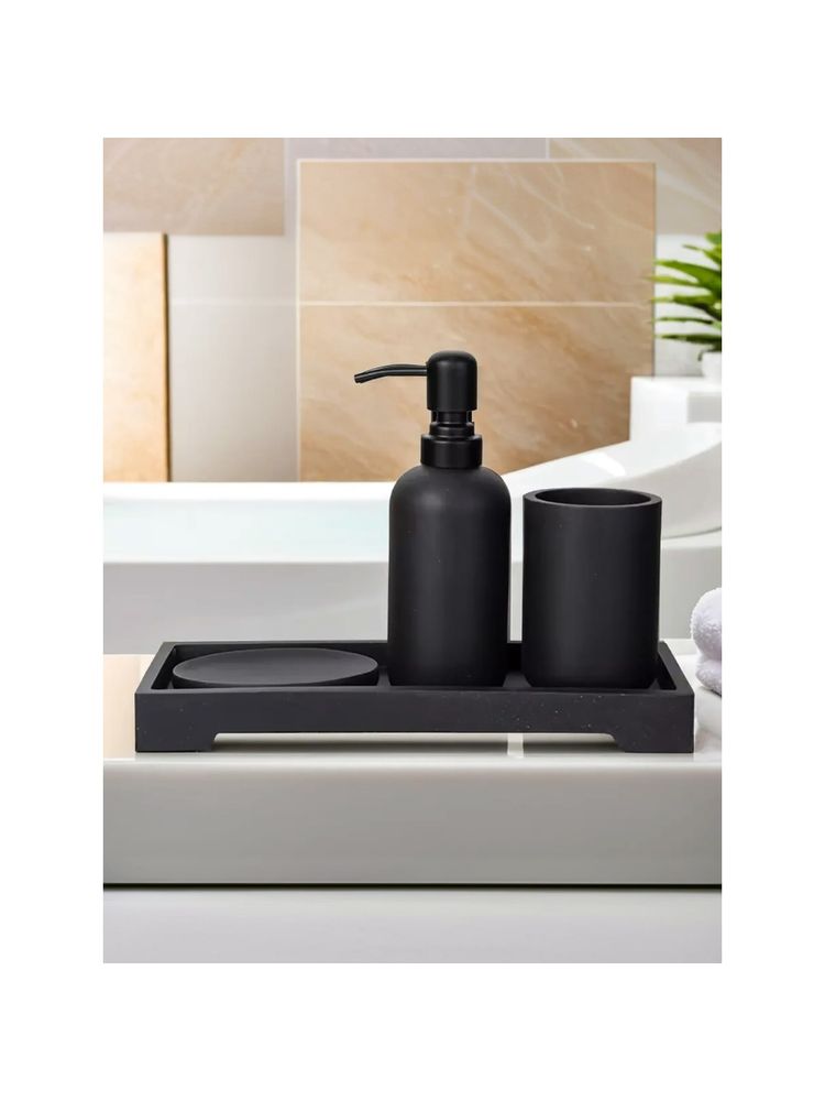 The Better Home Poly-Resin Bathroom Accessories Black (Set of 4)-image-3