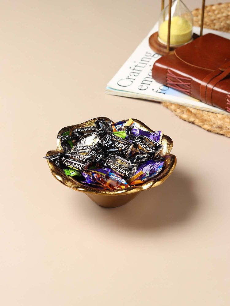 De Maison Decor Gold Solid Metal Bowl-image-2