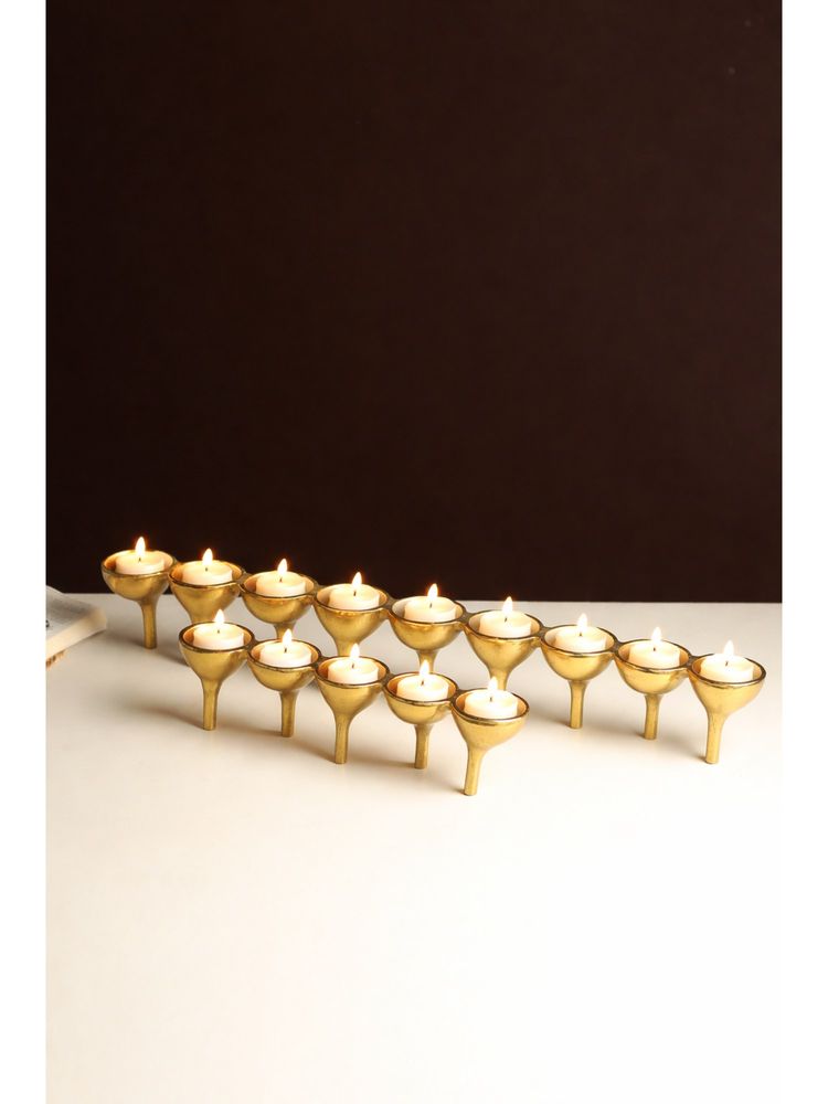 De Maison Decor Gold Solid Metal Candle Holder (Pack of 2)-picture-16