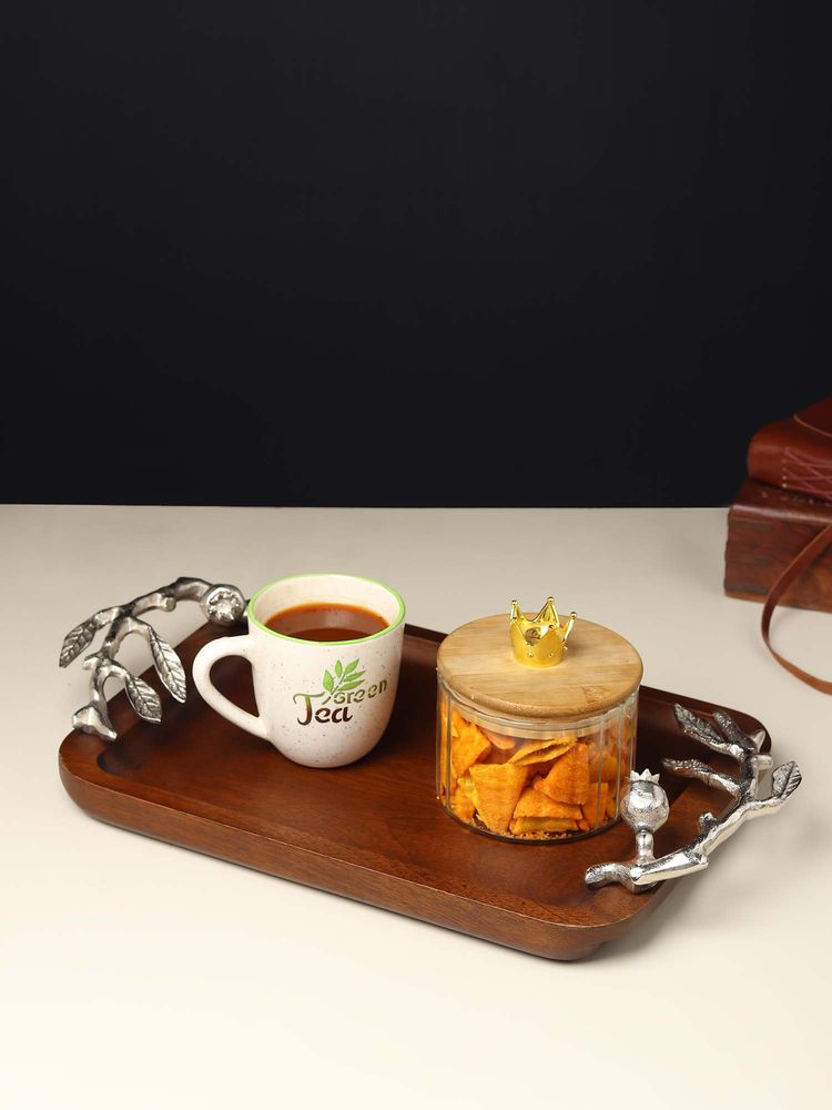 De Maison Decor Silver Solid Wood Tray-picture-14