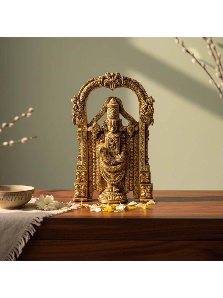 eCraftIndia Gold Solid Metal Tirupati Balaji Idol-picture-23