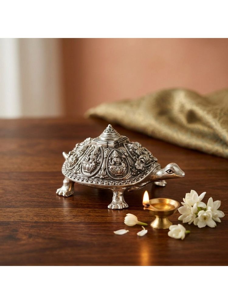 eCraftIndia Silver Solid Metal Tortoise Statue-image-44